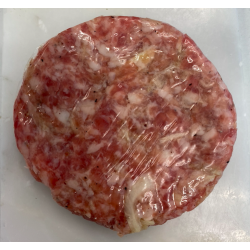 Hamburguesa de porc amb formatge i ceba