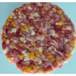 Hamburguesa de porc amb formatge cheddar i mozzarella