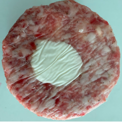 Hamburguesa de porc amb formatge de cabra