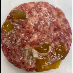 Hamburguesa de porc amb mango